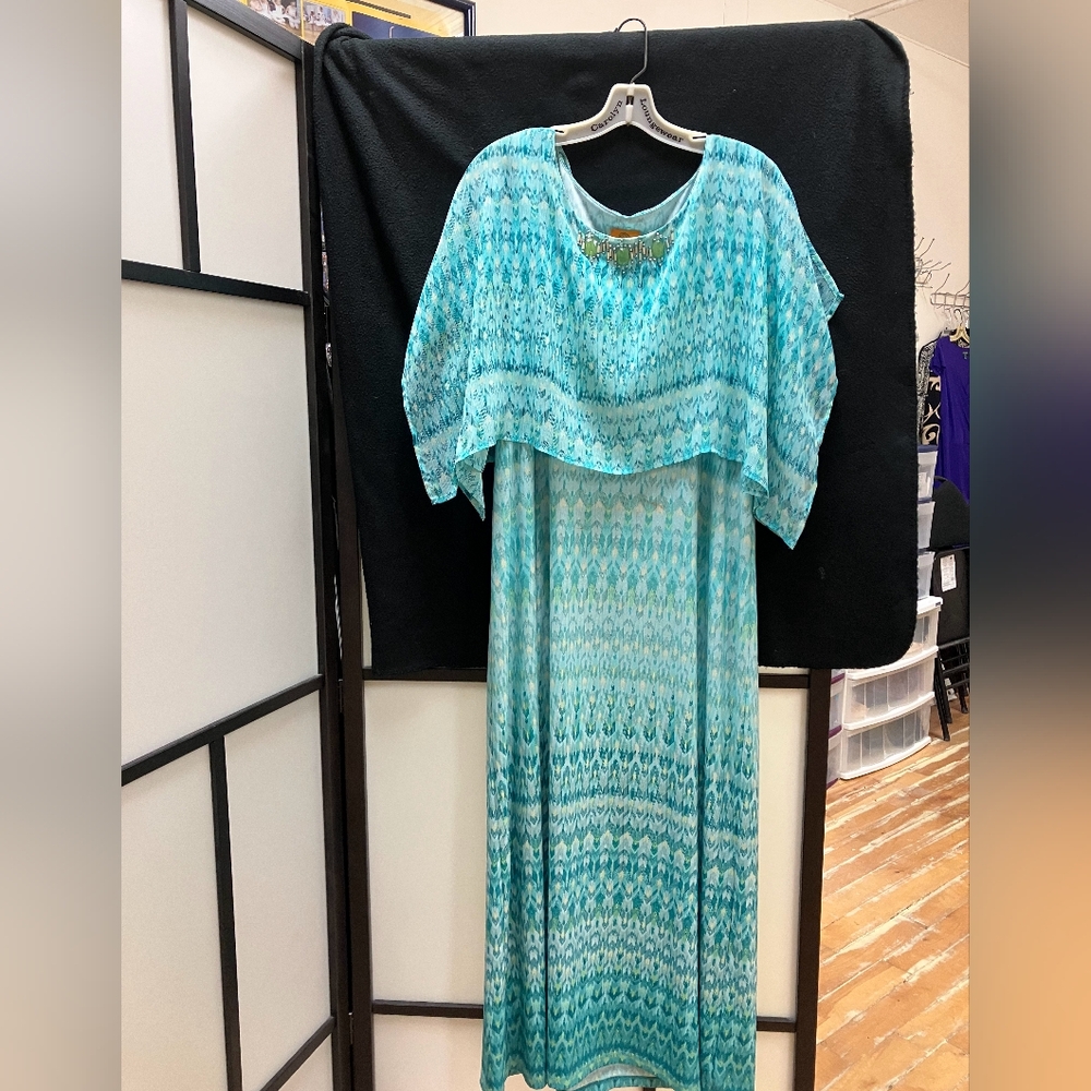 Ruby Rd blue flowy maxi dress